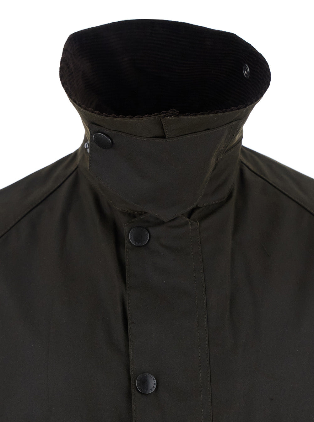 Bedale Jacket with Embroidered Logo on Front in Tech Fabric Green Men Waxed Cotton Outerwear