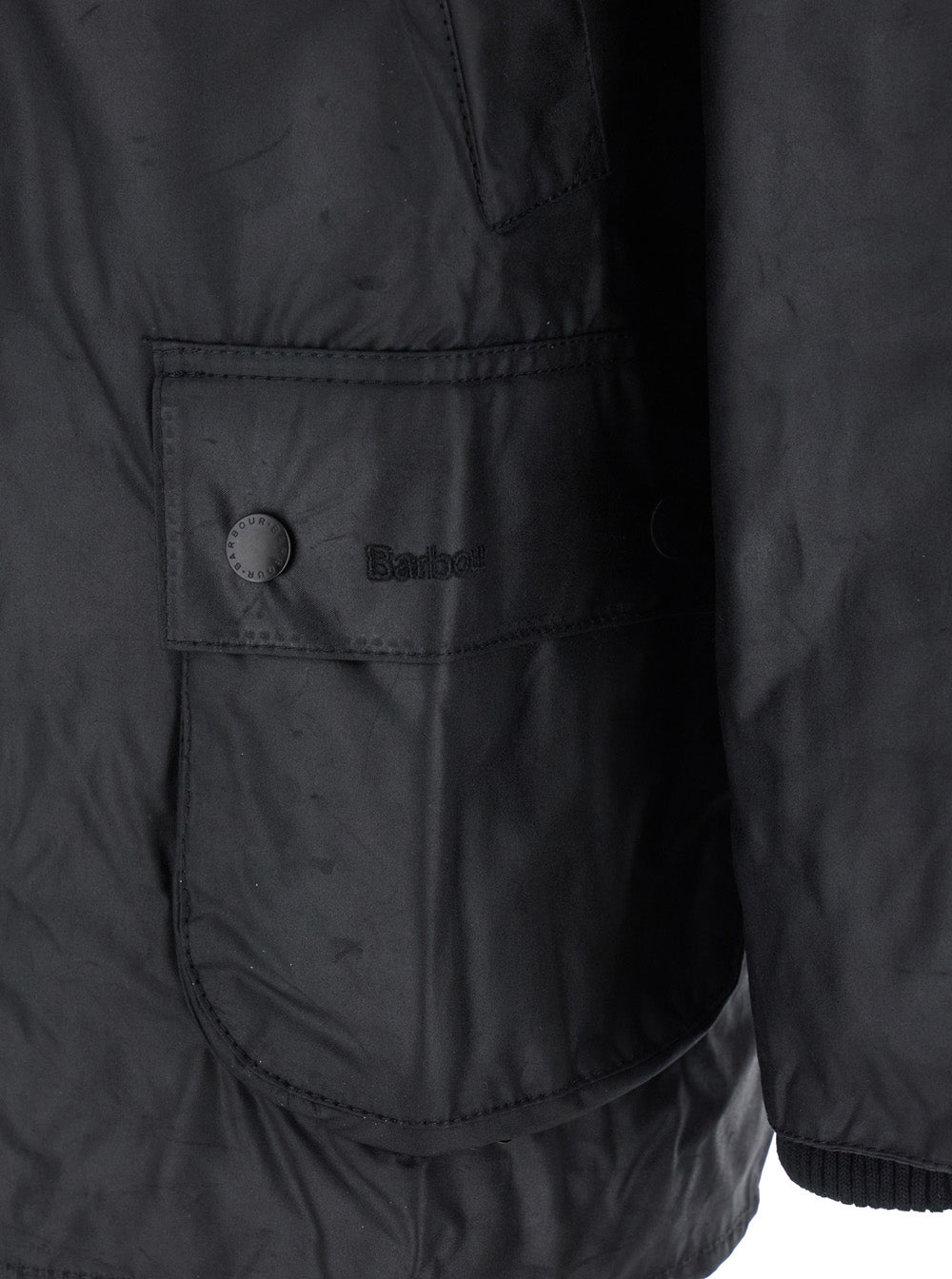 Mens Bedale Jacket with Embroidered Logo on Front in Black Tech Fabric Outerwear