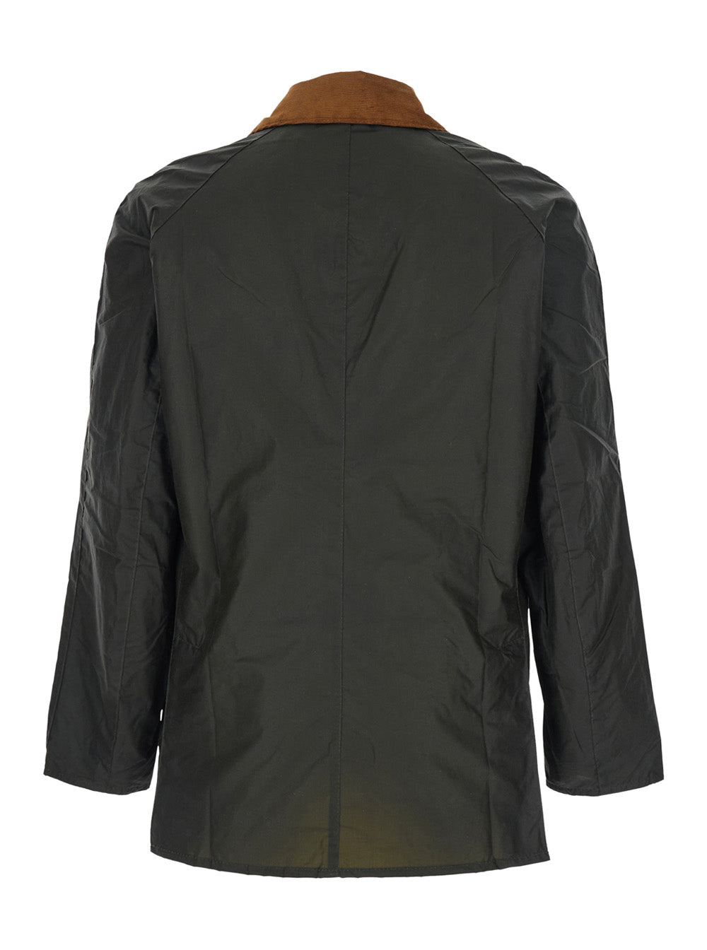 Jacket MWX1377OL51 Green with Classic Contrast Cotton Collar for Men Waxed Outerwear