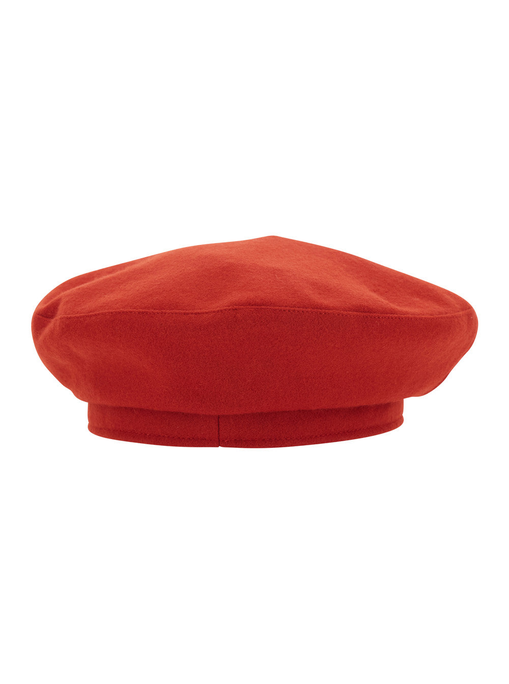 Red Wool Beanie with Flat Crown and Logo Plate on the Side for Women Hats Gloves