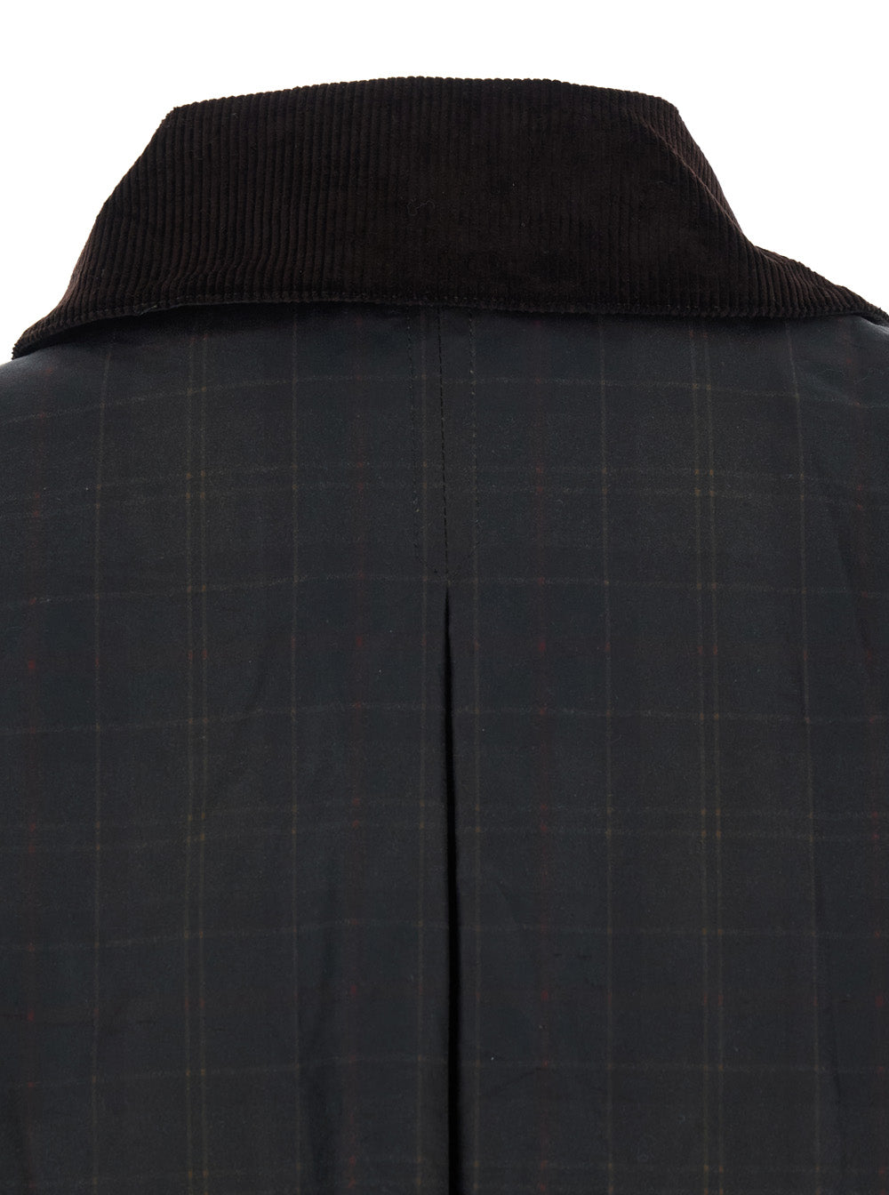 Dark Brown BARBOUR Jacket with All-Over Stripes and Logo Patch on Front in Ecoleather for Women Waxed Cotton Outerwear