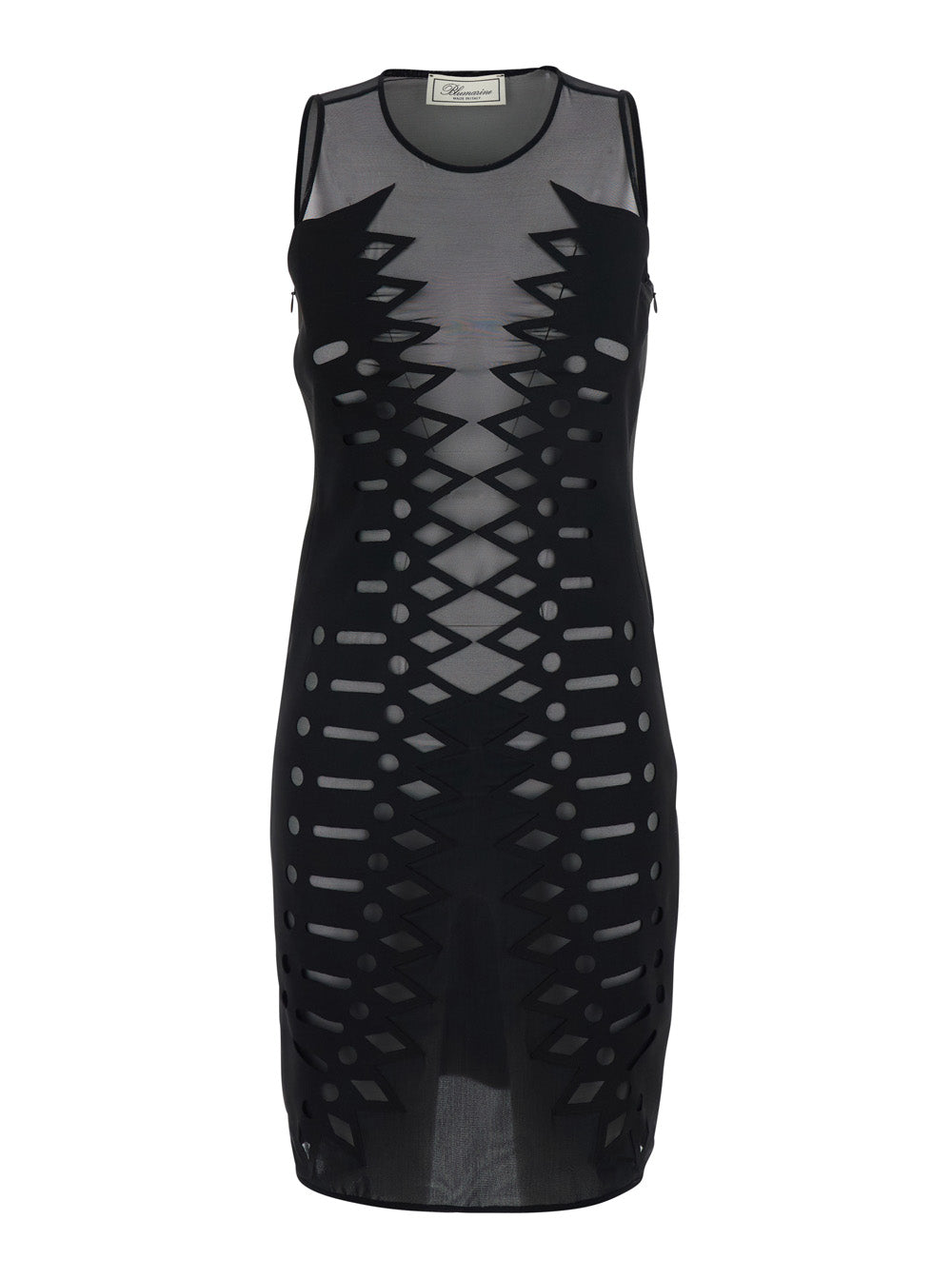 Dress EMBR SCUBA Black with V-Neck in Tech Fabric Women Polyester Elastane