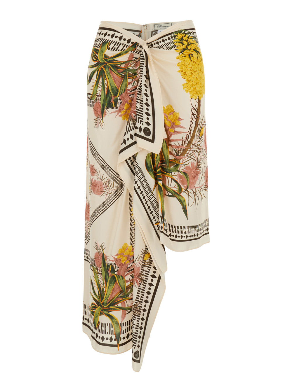 Multicolor Skirt With Concealed Closure On The Back And All-Over Floral Print Viscose For Women