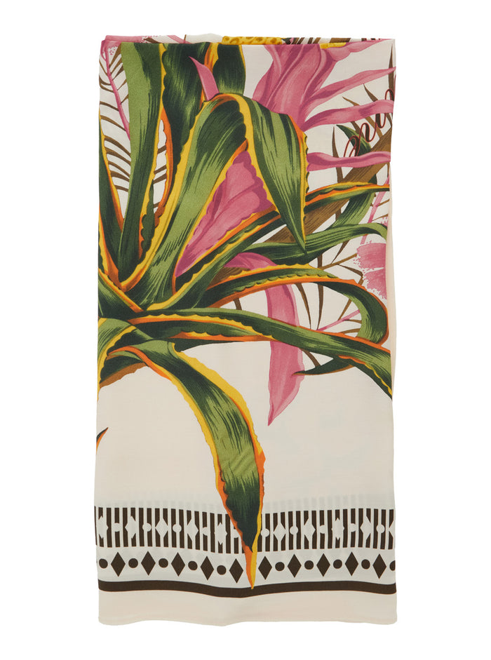 PRINTED FOULARD Multicolor Scarf with Viscose Print for Women Scarfs And Foulards