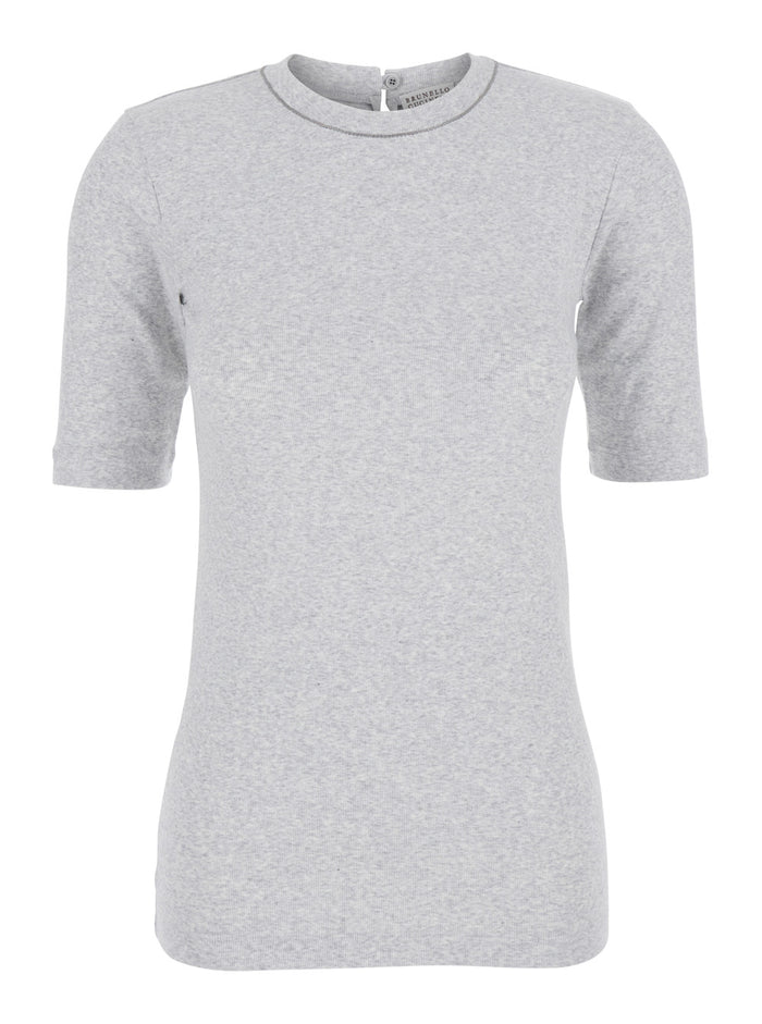 Girocollo S-M Grey Tshirts And Polo Shirts