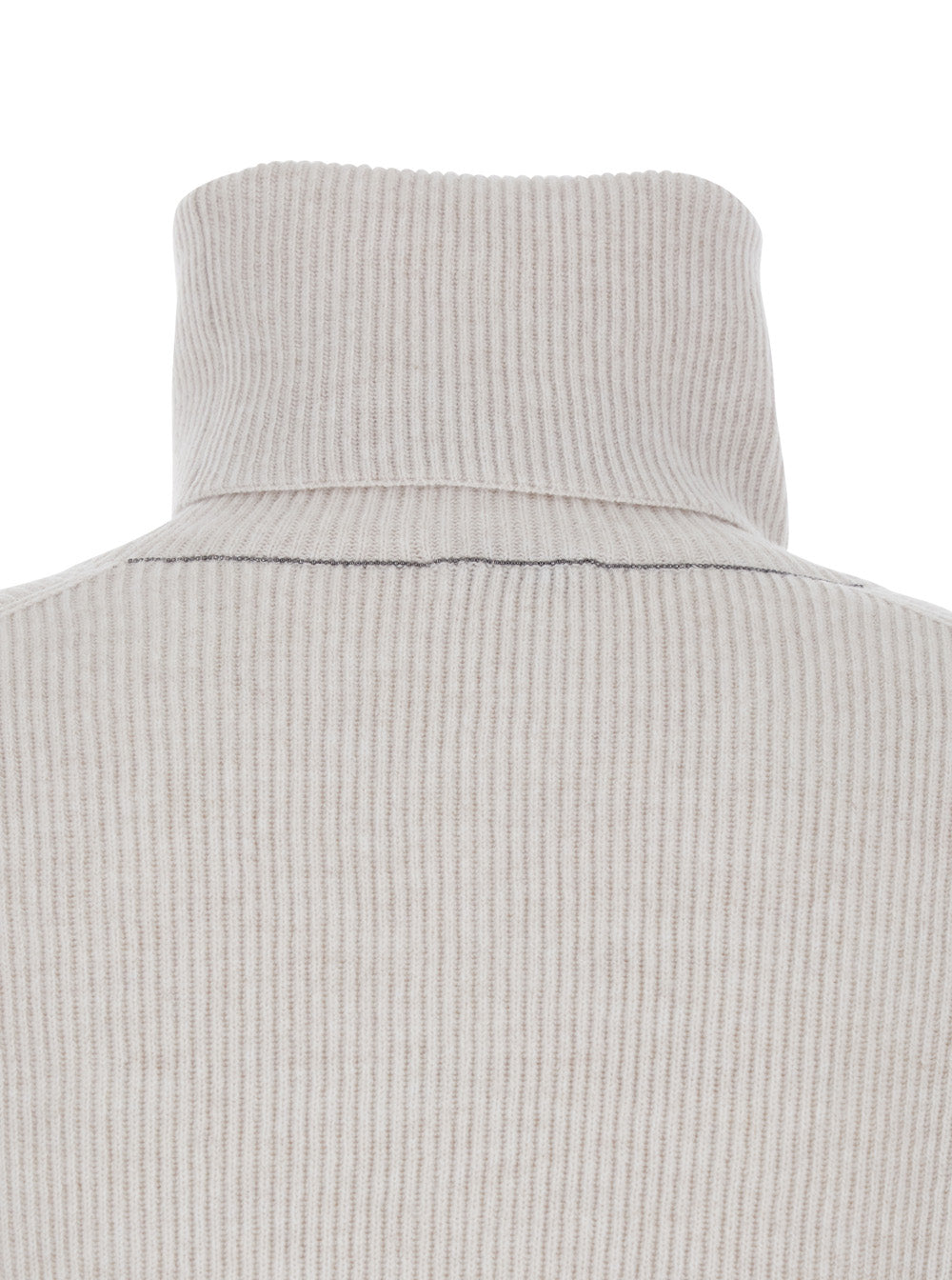 Turtleneck Brown Virgin Wool Cashmere Silk Jersey