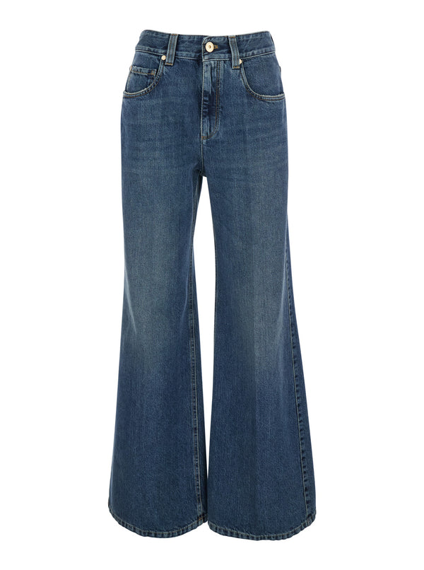 Jeans With Monil Detail, Blue Denim