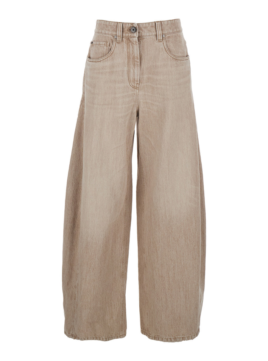 Jeans, Beige Denim Cotton