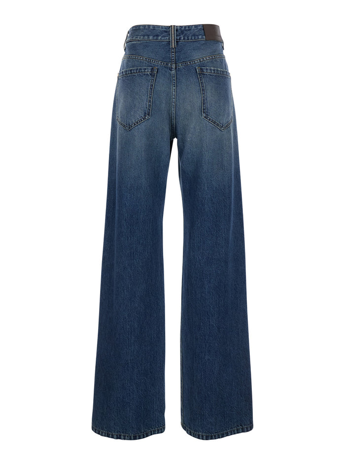 Pantalone Denim Blu Cotton Trousers