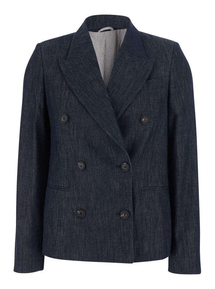 Blazer Blu Cotton Blazers