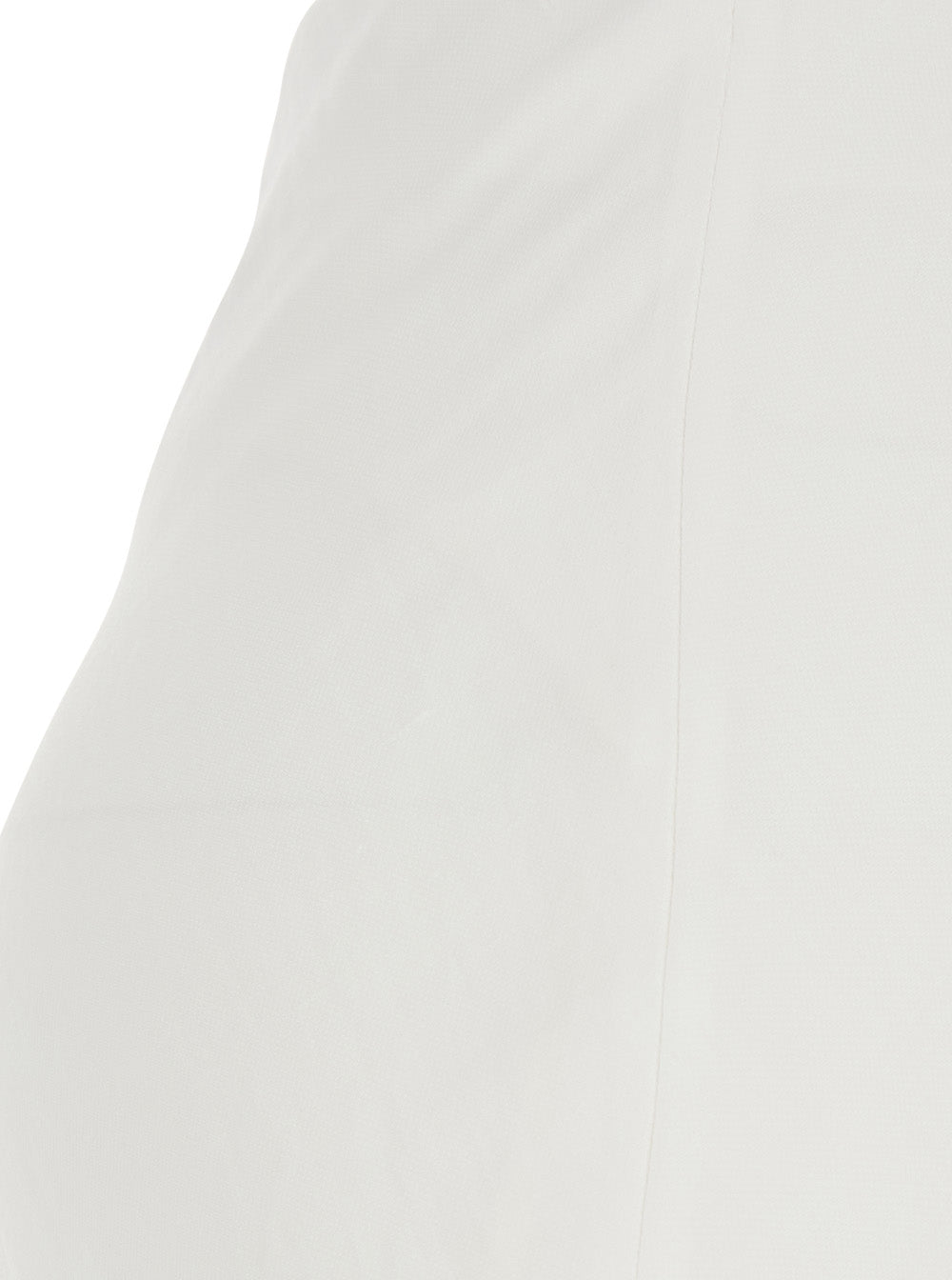 White Midi Skirt with Side Slit in Viscose for Women Linen