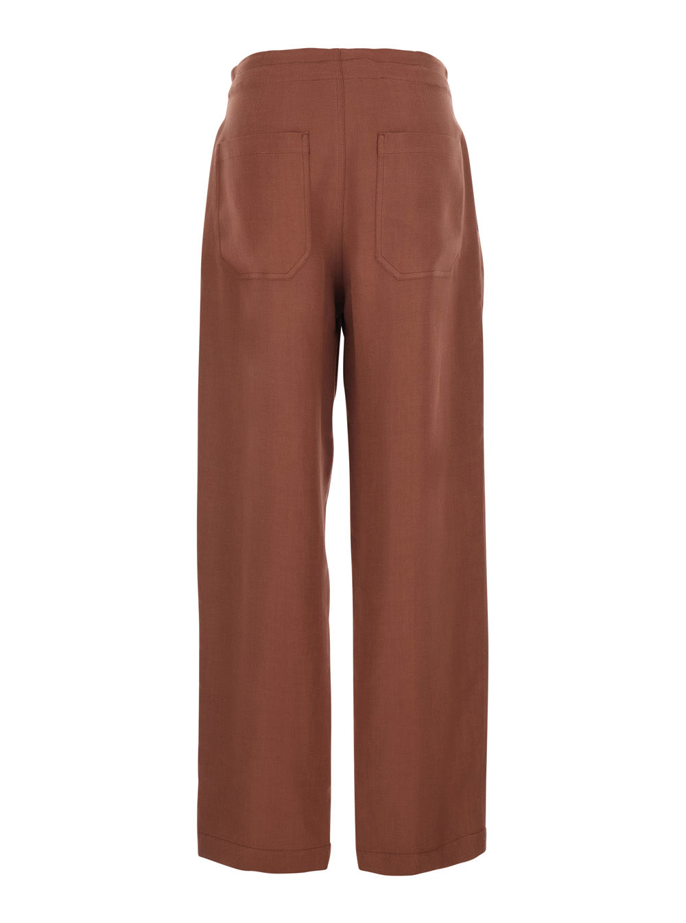 Pantalone Beige Viscose Linen Trousers