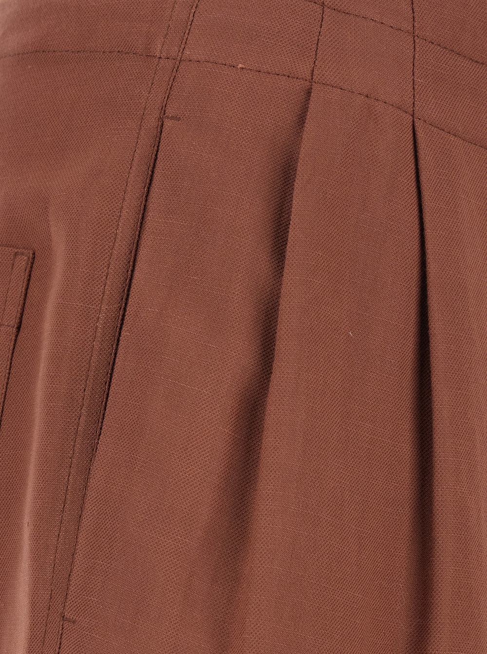 Pantalone Beige Viscose Linen Trousers