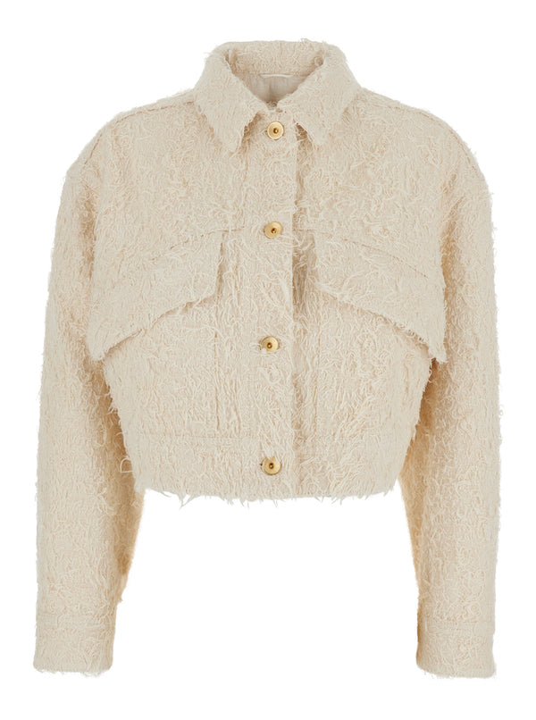 Jacket, White Cotton Coat