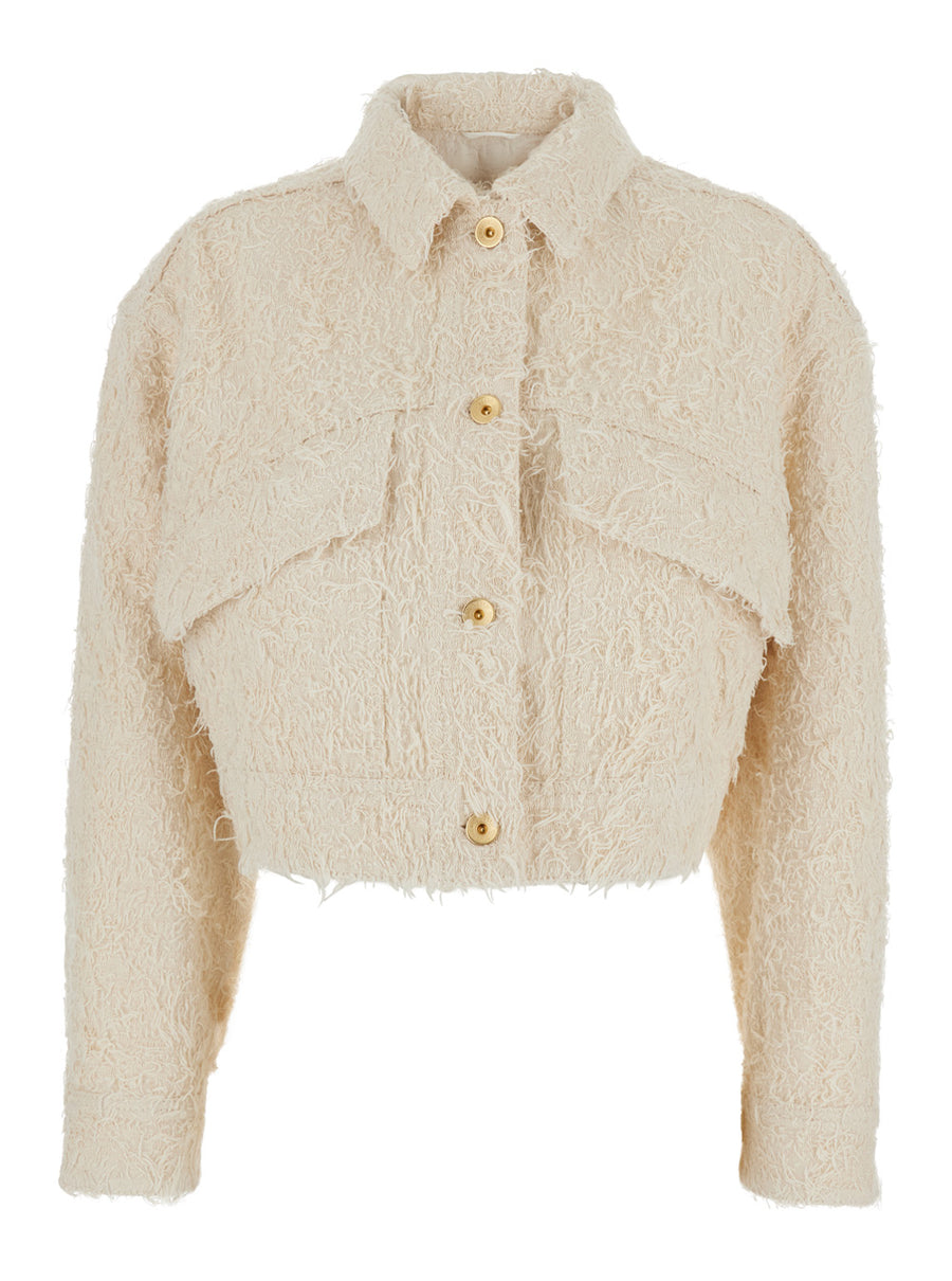 Jacket, White Cotton Coat