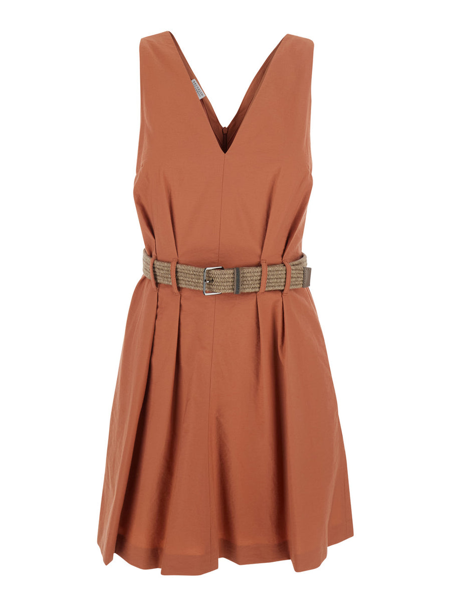 Midi Dress Cotton Orange