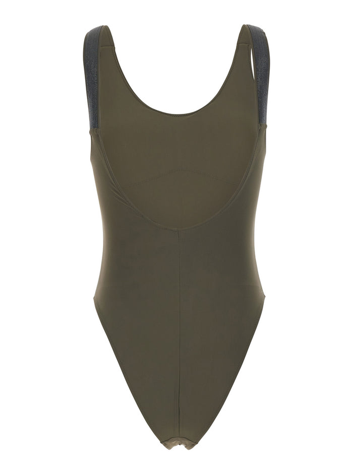 Costume Intero Green Polyamide Elastane Beachwear