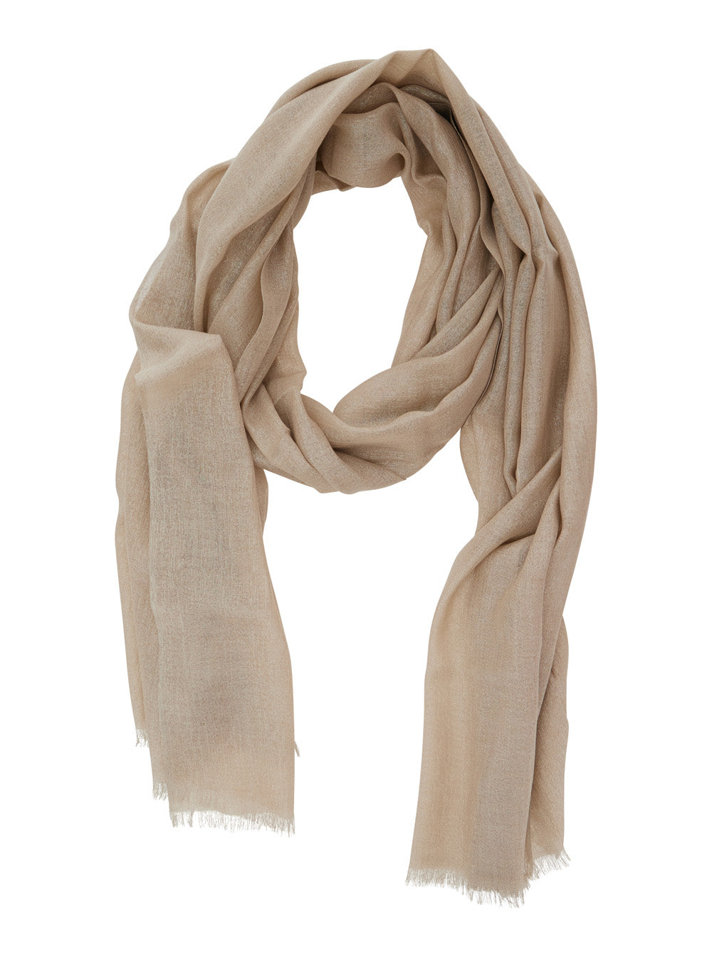 Sciarpa Beige Cashmere Silk Polyamide Scarfs And Foulards