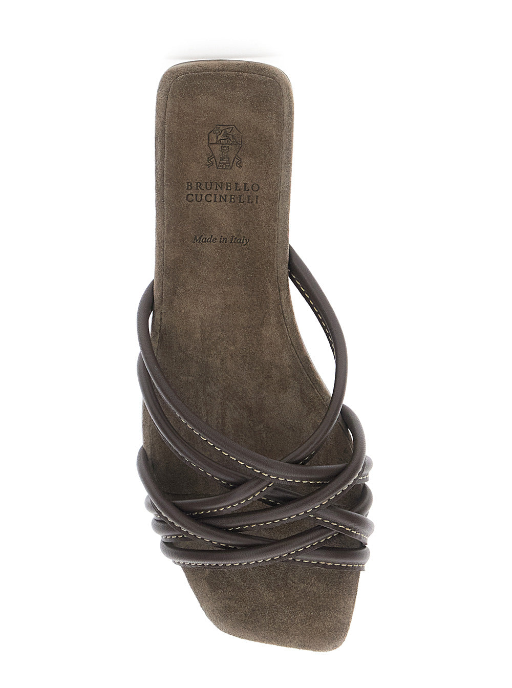 Paia Di Sandali Brown Leather Flat Shoes