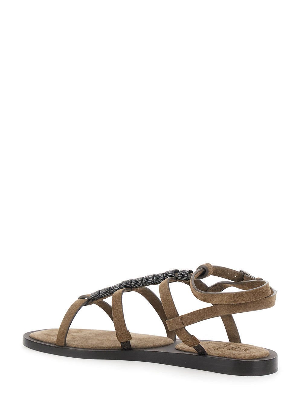 Paia Di Sandali Brown Leather Flat Shoes