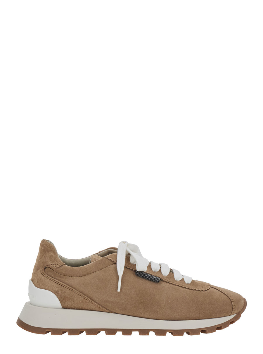 Low Top Sneaker Brown Suede Calf Leather Trainers