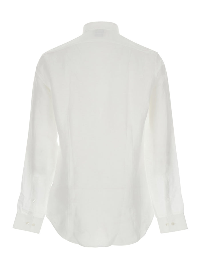 Shirt SLIM REF LINEN BLD SLD White with Classic Collar and Long Sleeves in for Women Lyocell Blouses