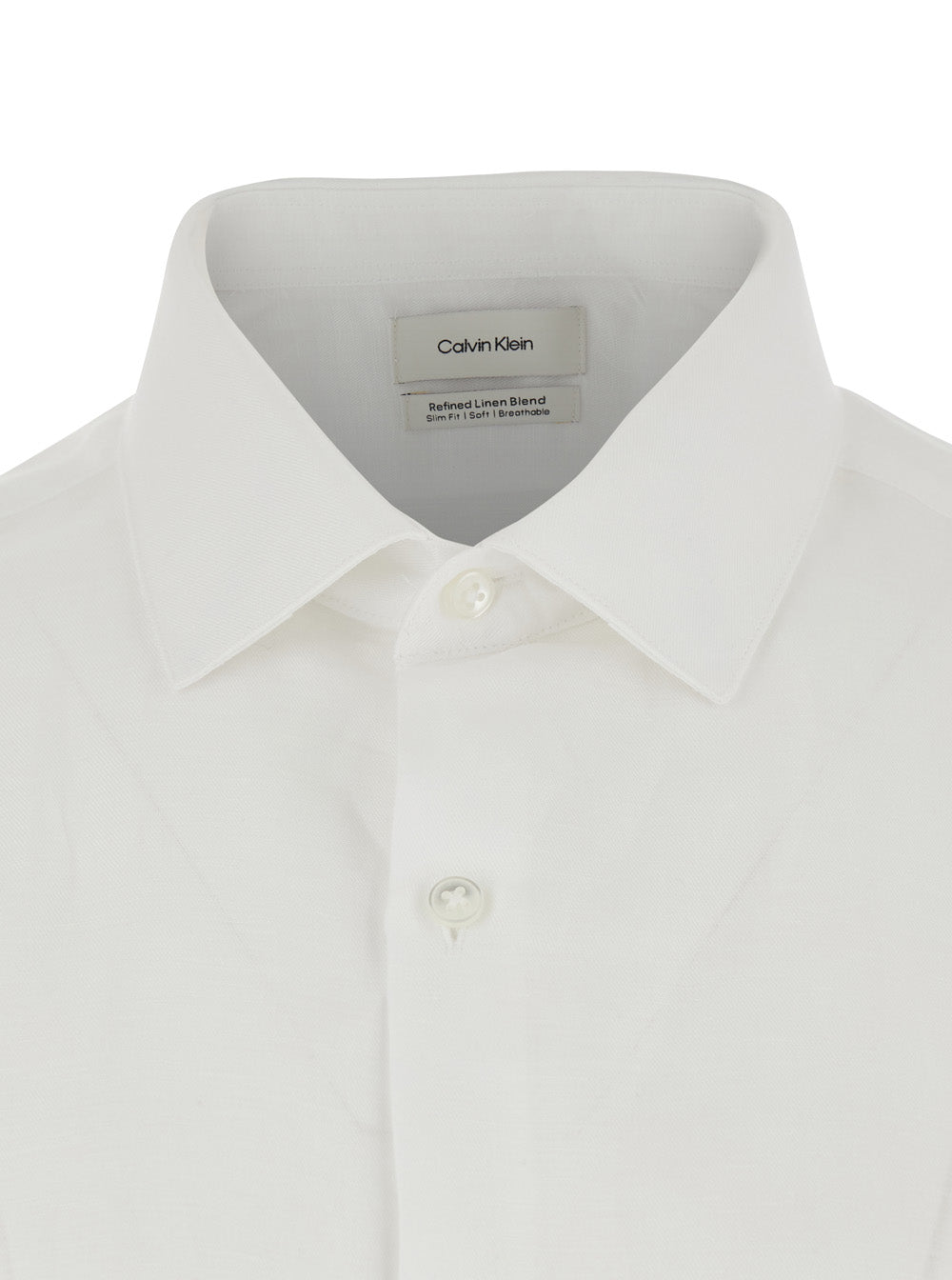 Shirt SLIM REF LINEN BLD SLD White with Classic Collar and Long Sleeves in for Women Lyocell Blouses