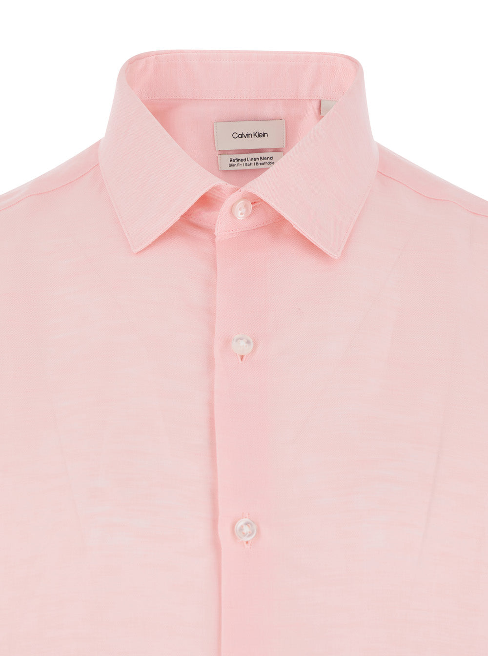 Shirt SLIM REF LINEN BLD SLD Pink with Classic Collar and Long Sleeves in Lyocell Blend for Women Blouses