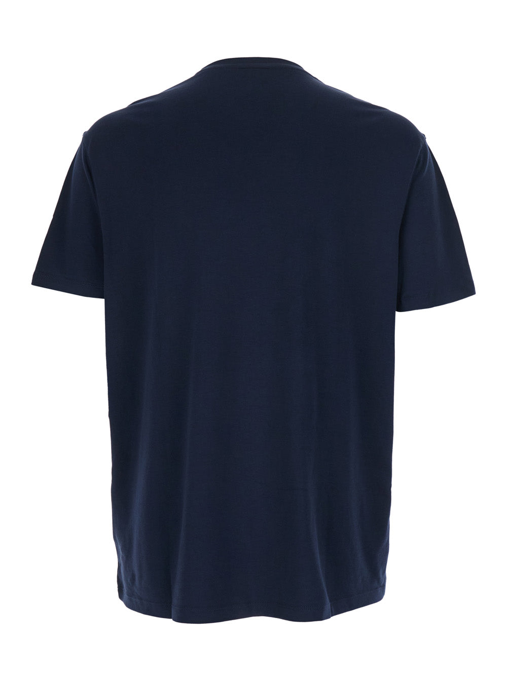 Blue T-Shirt with Tone-on-Tone Logo on the Front for Men Blu Cotton Tshirts And Polo Shirts