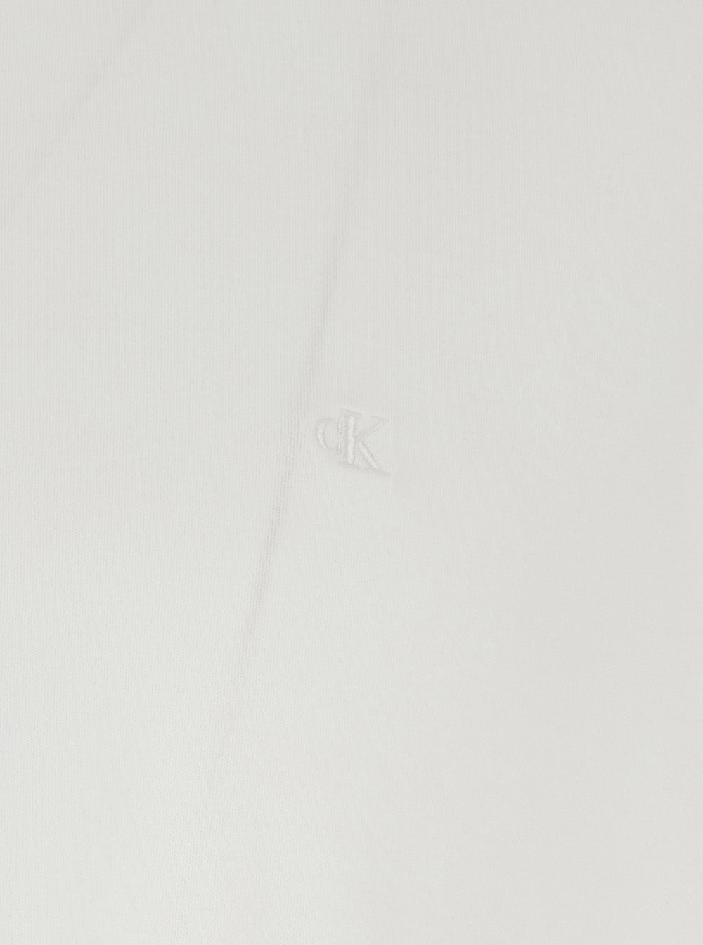 White T-Shirt with Tone-on-Tone Logo on the Front in Cotton Man Tshirts And Polo Shirts