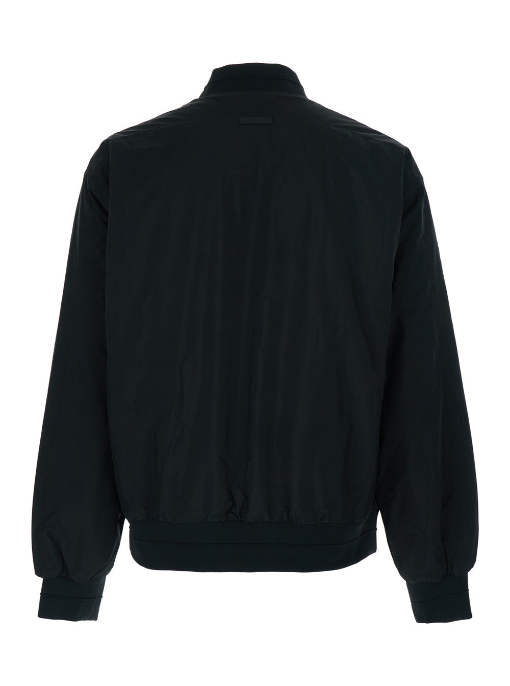 Hero Jacket with Bomber Collar and Two Zip Pockets on the Front in Black Tech Fabric for Men Recycled Polyester Outerwear