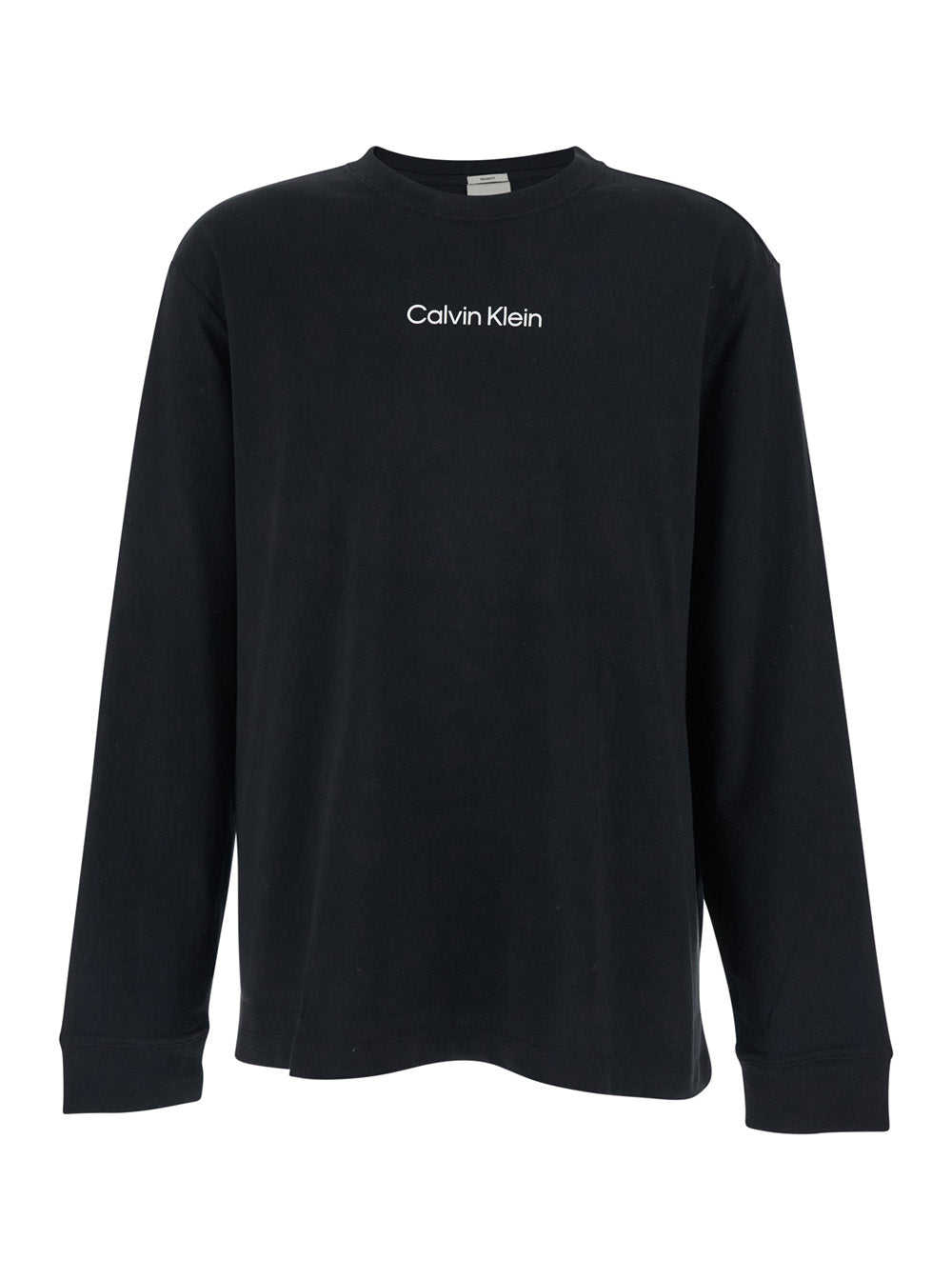 T-shirt CALVIN KLEIN Black with Long Sleeves and Logo on the Front in Cotton for Men Tshirts Polo Shirts