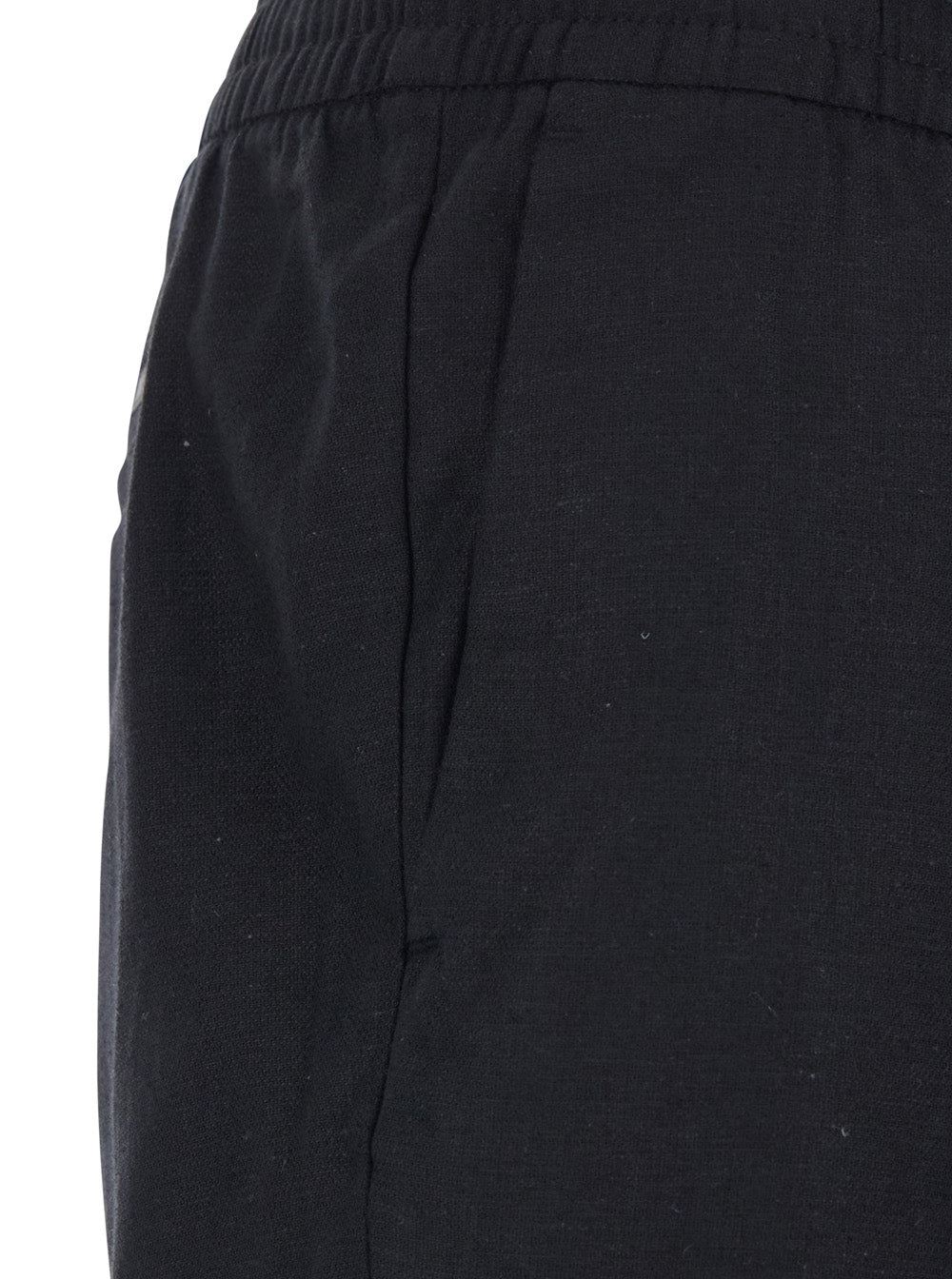 Shorts STRAIGHT LINEN 7 PULL ON Black in and Cotton Men Bermuda