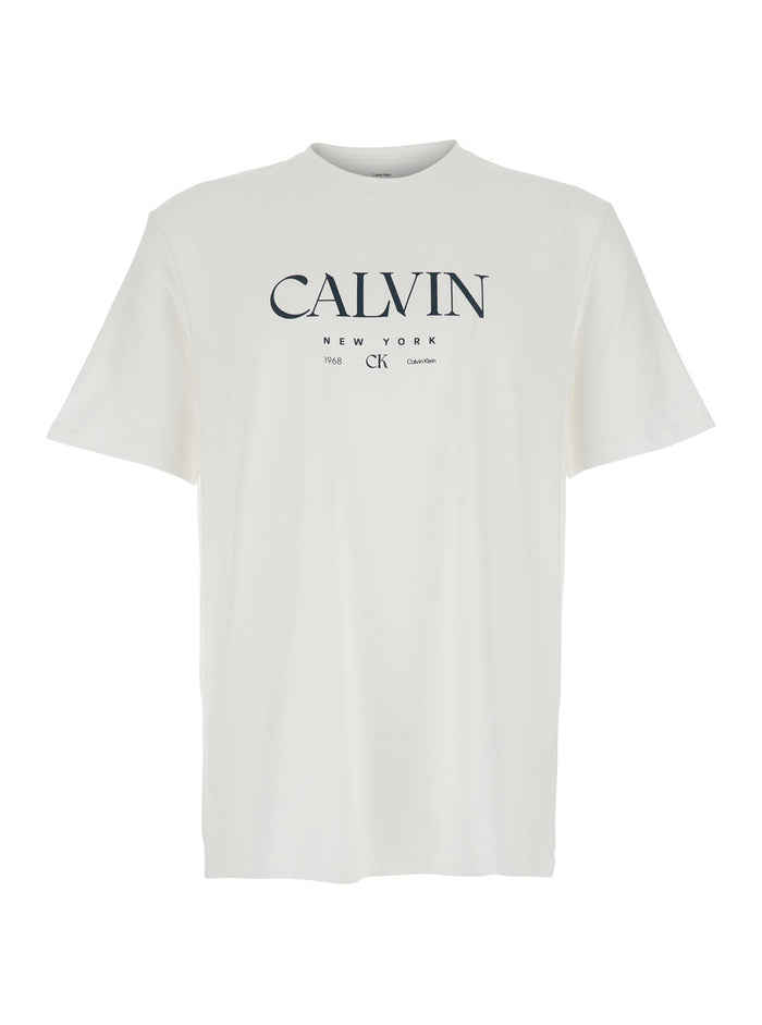 White T-Shirt with Lettering Logo on the Front for Men Cotton Tshirts And Polo Shirts