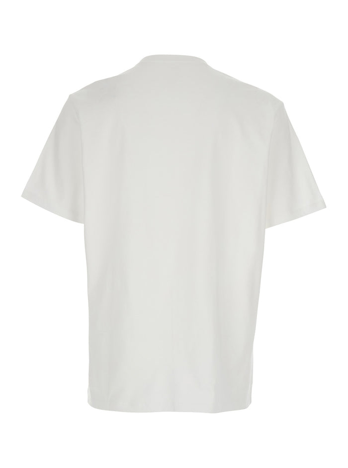 White T-Shirt with Lettering Logo on the Front for Men Cotton Tshirts And Polo Shirts
