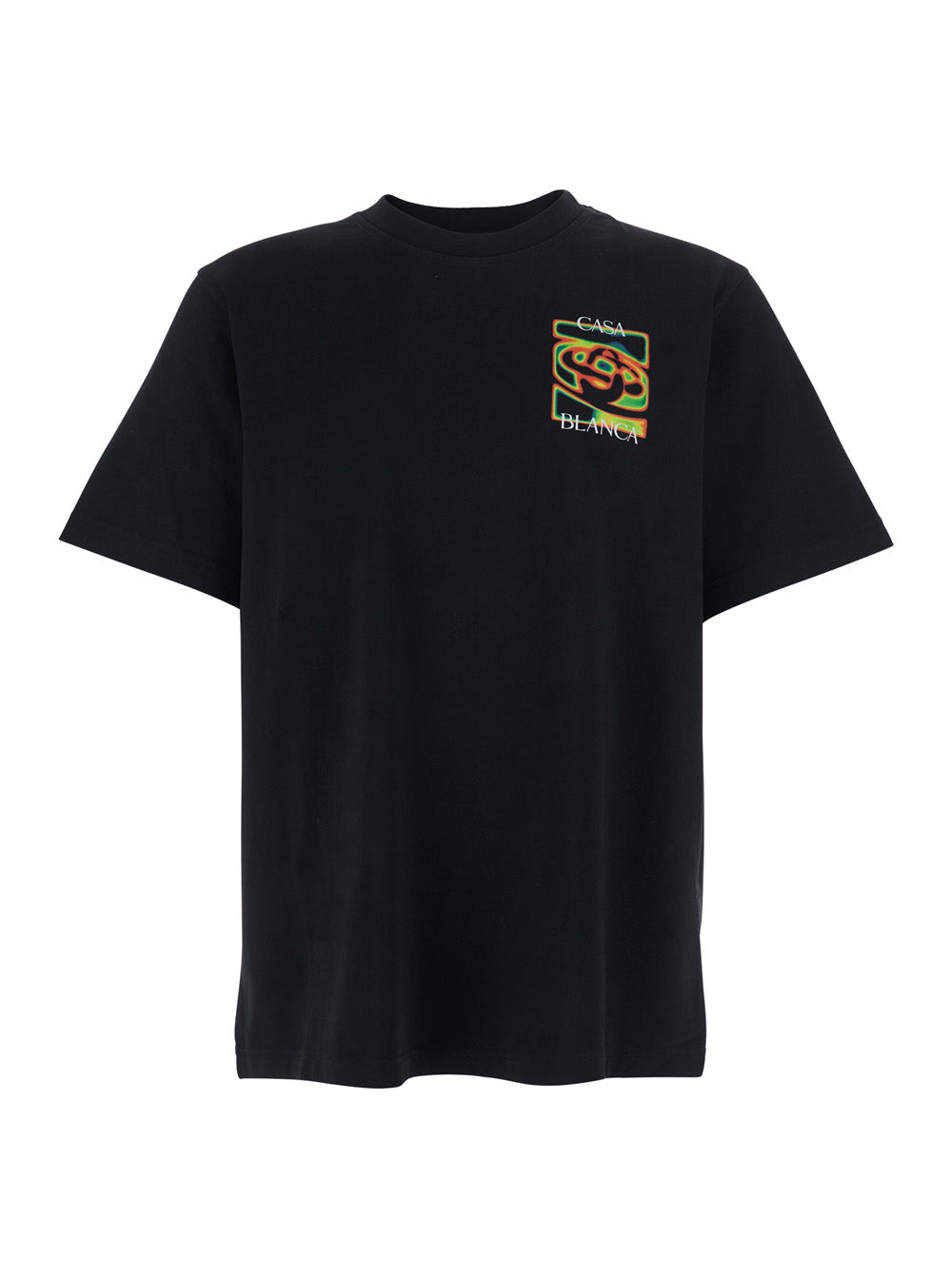 Black T-Shirt MSP26 with Logo Detail on the Front and Maxi Print Back in Mens Cotton Organic Tshirts Polo Shirts