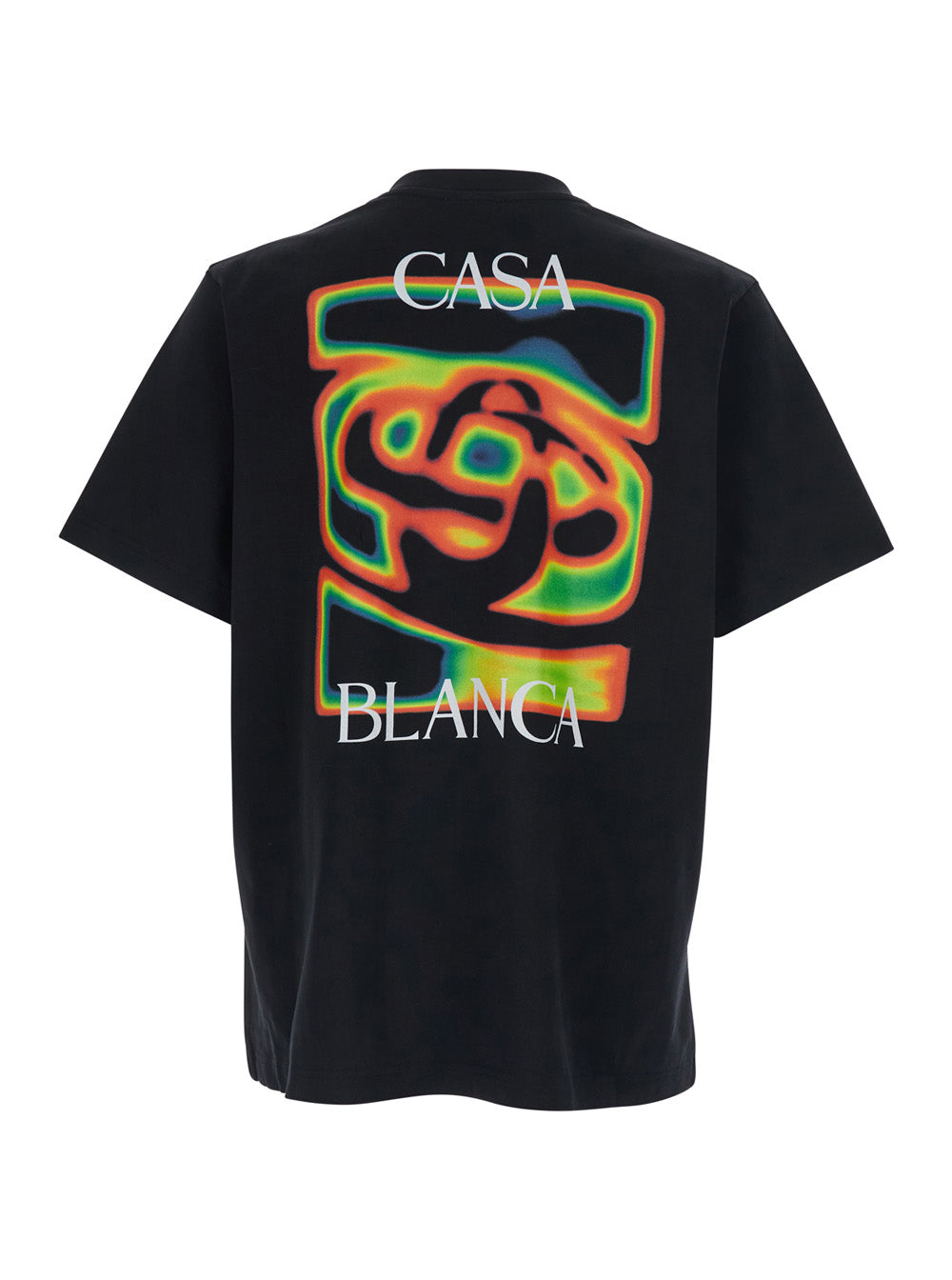 Black T-Shirt MSP26 with Logo Detail on the Front and Maxi Print Back in Mens Cotton Organic Tshirts Polo Shirts
