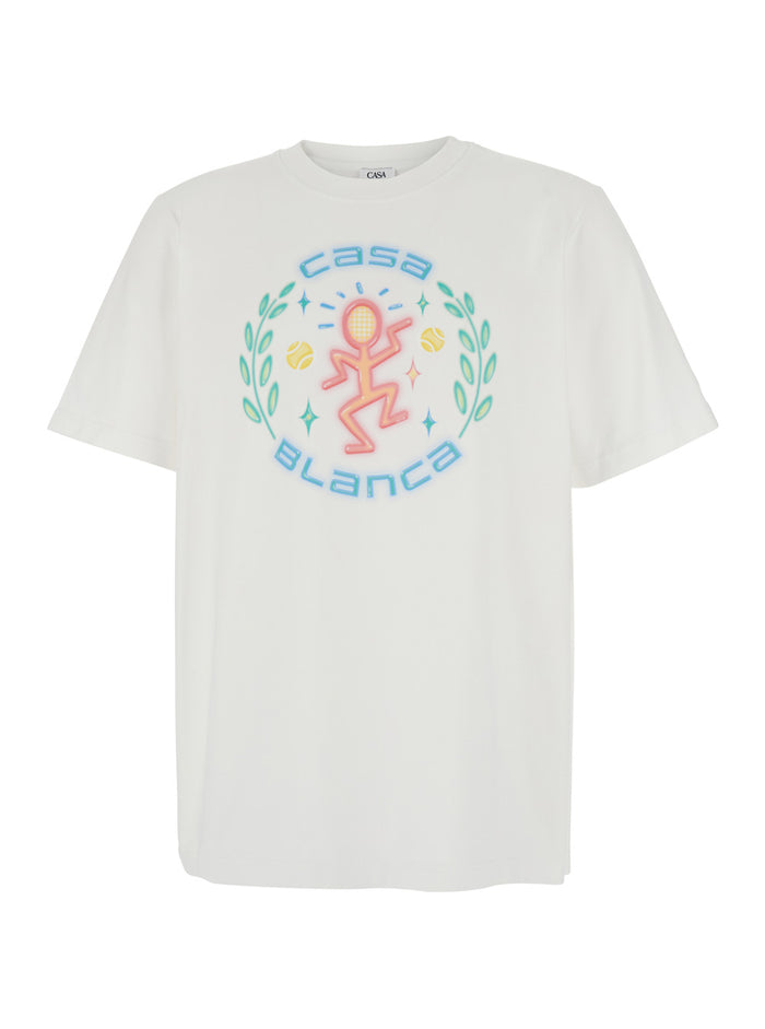 White T-Shirt with Logo Print on the Front for Men Organic Cotton Tshirts And Polo Shirts