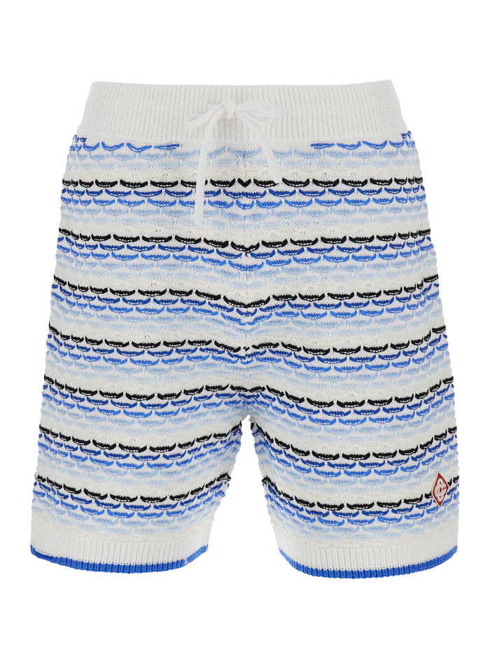 Shorts KITTED Blue with Classic Design in Cotton for Men Blu And Bermuda