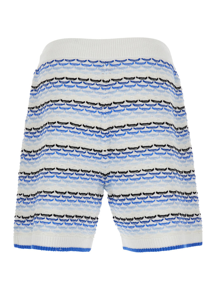 Shorts KITTED Blue with Classic Design in Cotton for Men Blu And Bermuda
