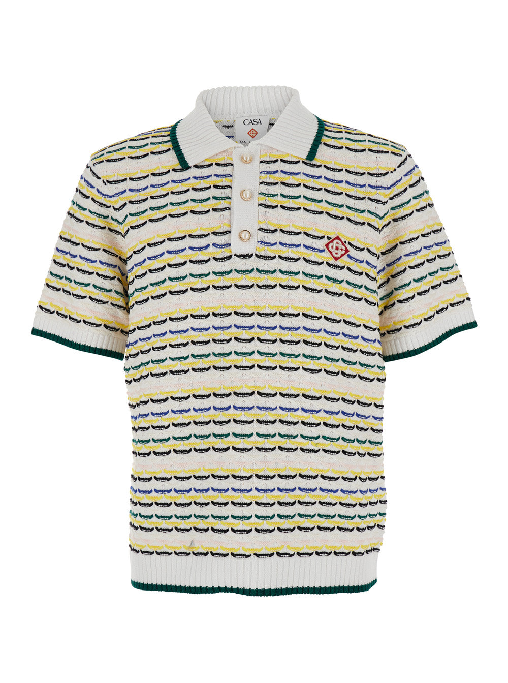 Multicolor Polo With Logo Embroidery On The Front And All-Over Stripes Cotton Man Tshirts Shirts