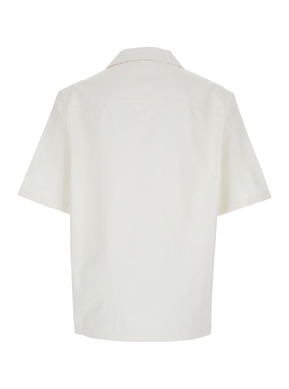 White Cotton Bowling Shirt with Cuban Collar for Men And Blouses