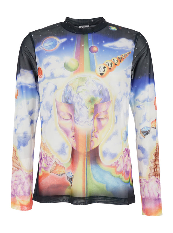 Long Sleeve T-Shirt Multicolour Polyester
