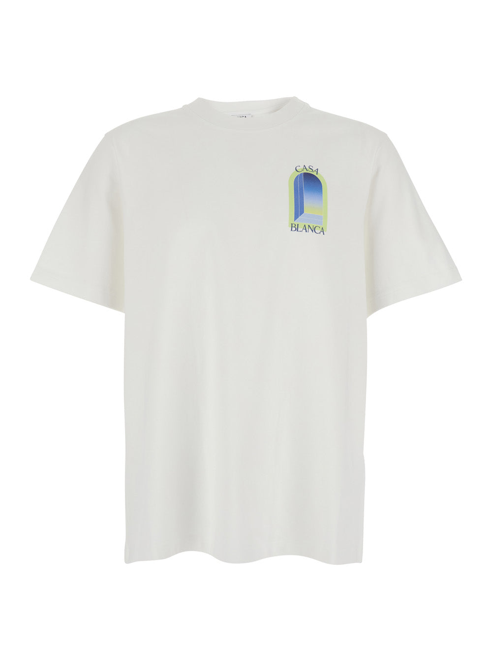 White ARCHES T-Shirt with Round Neck and Short Sleeves for Men Tshirts Polo Shirts