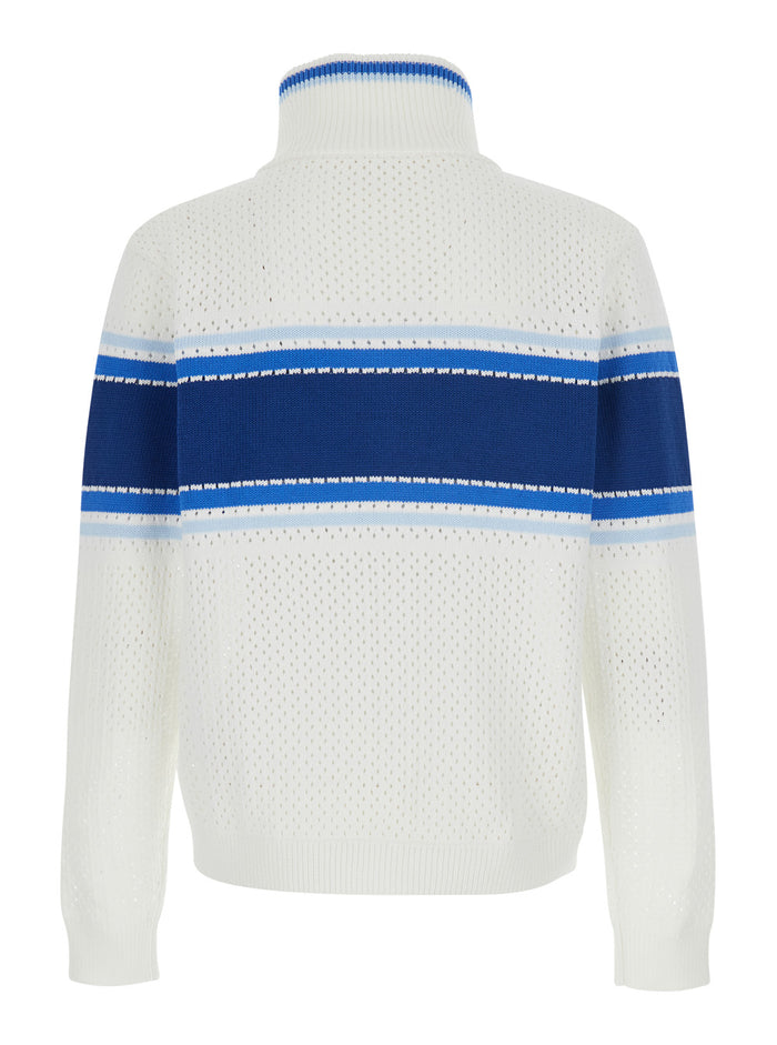 Jacket MESH STRIPE TRACK White with Colorful Stripes in Tech Fabric Men Jersey
