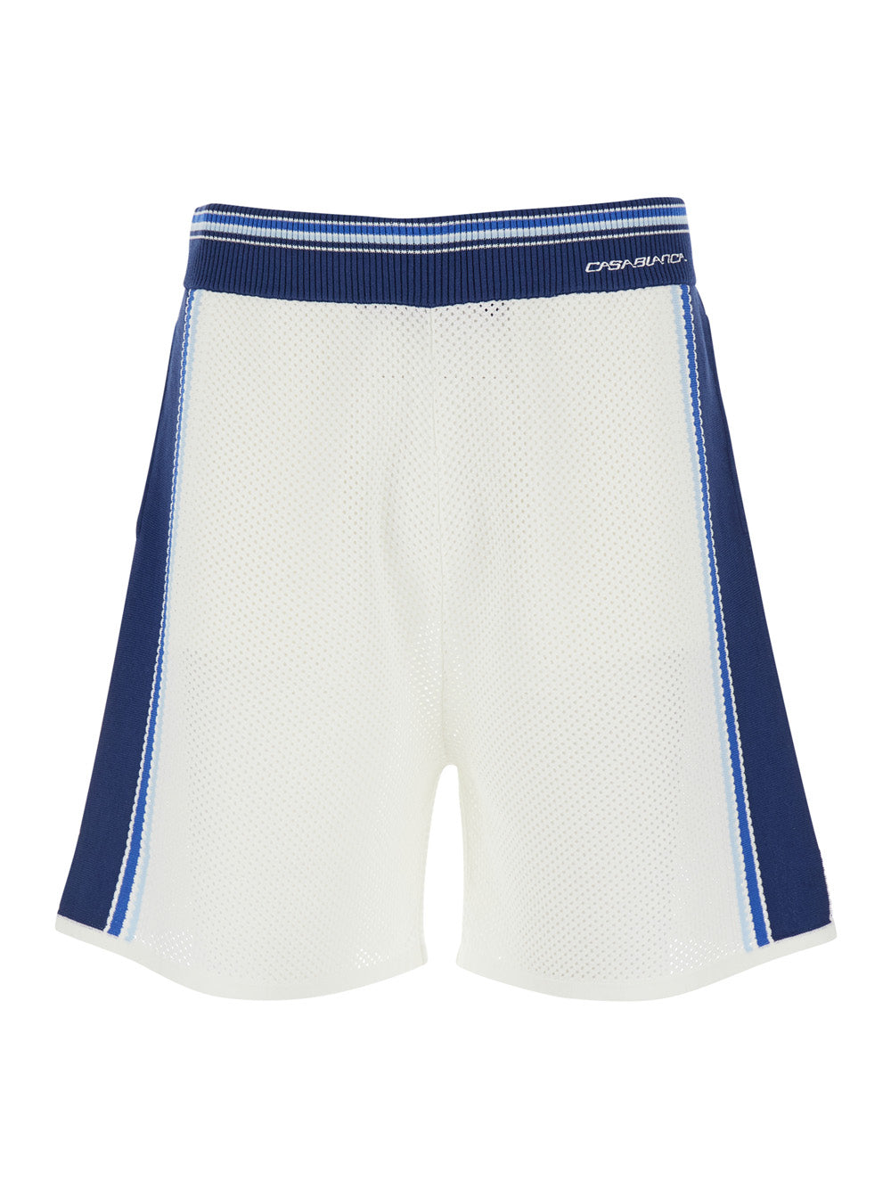 Shorts MESH STRIPE with Blue Details in White Men And Bermuda