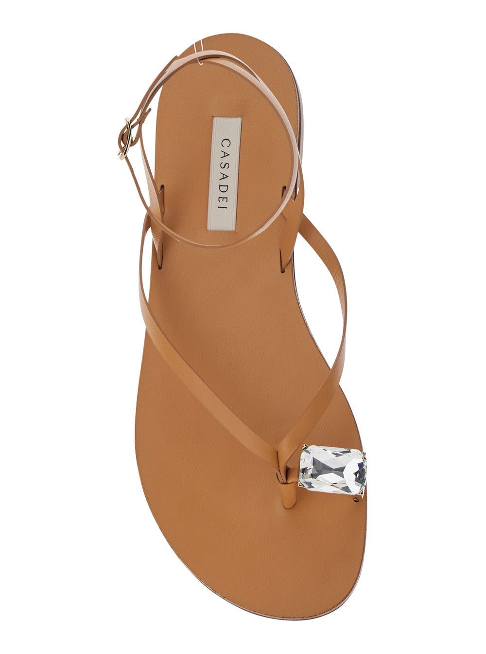 Soraia Flat Brown Sandals With Leather Detail For Women Calf Shoes