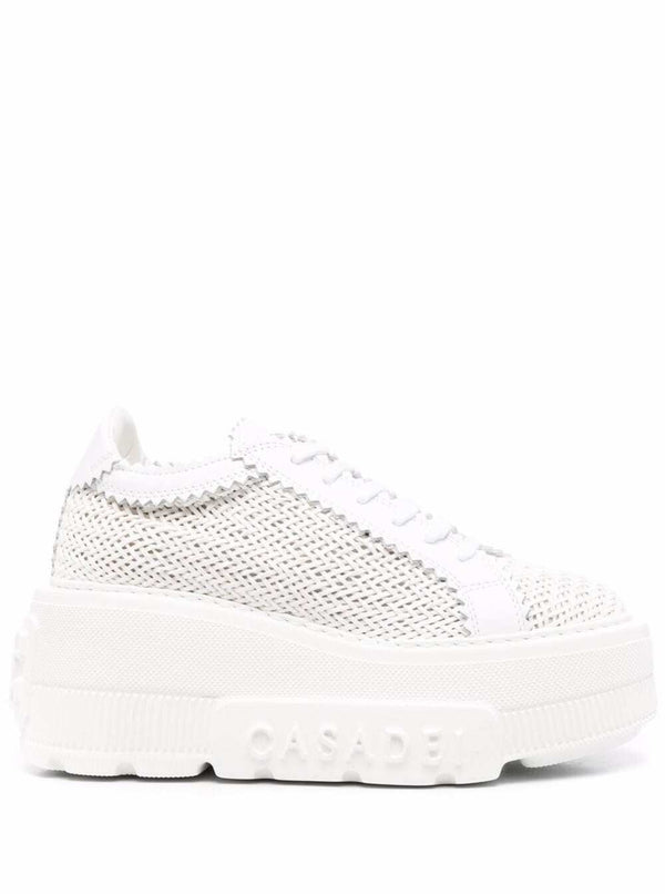 Sneakers Intreccio White Polyurethane Trainers