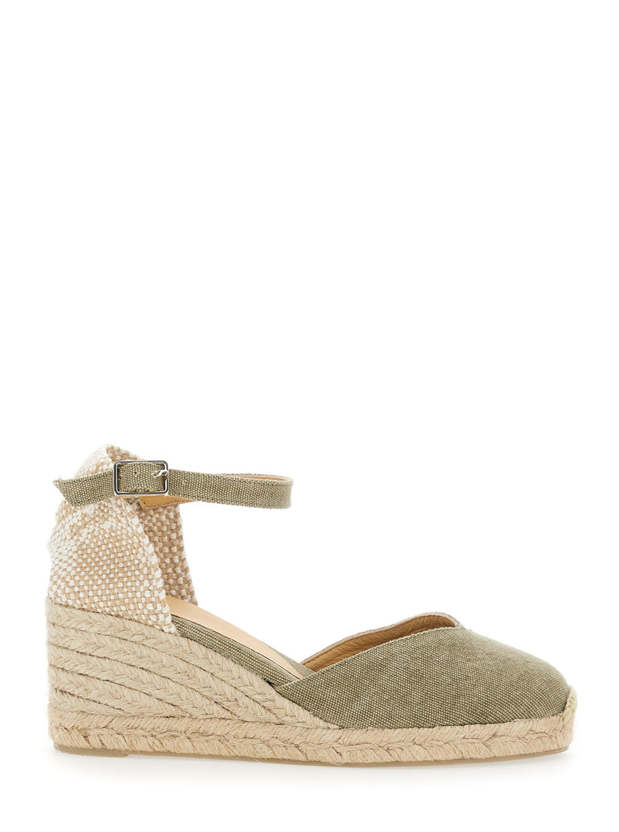 Wedges Chiarita Green Textile Shoe