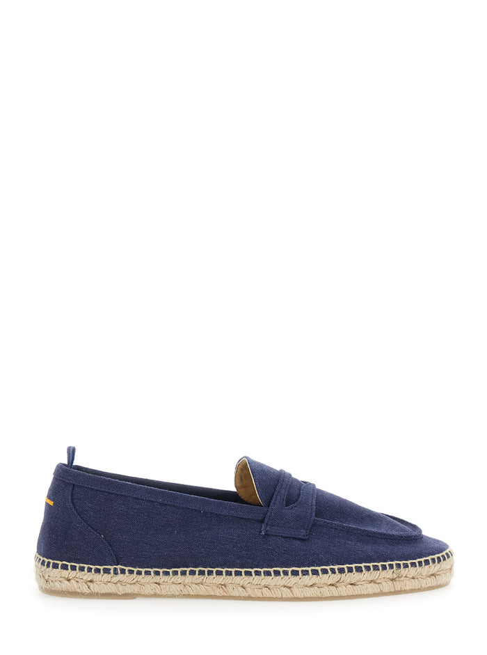 Mens Nacho Espadrilles with Diamond-Cut Mask in Blue Suede Blu Textile Materials Flat Shoes